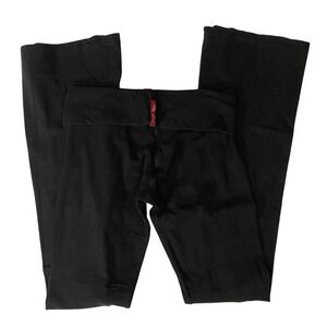 Vintage Yoga Pants Black Size Small Fold Over Low Rise Flare Cotton Spandex